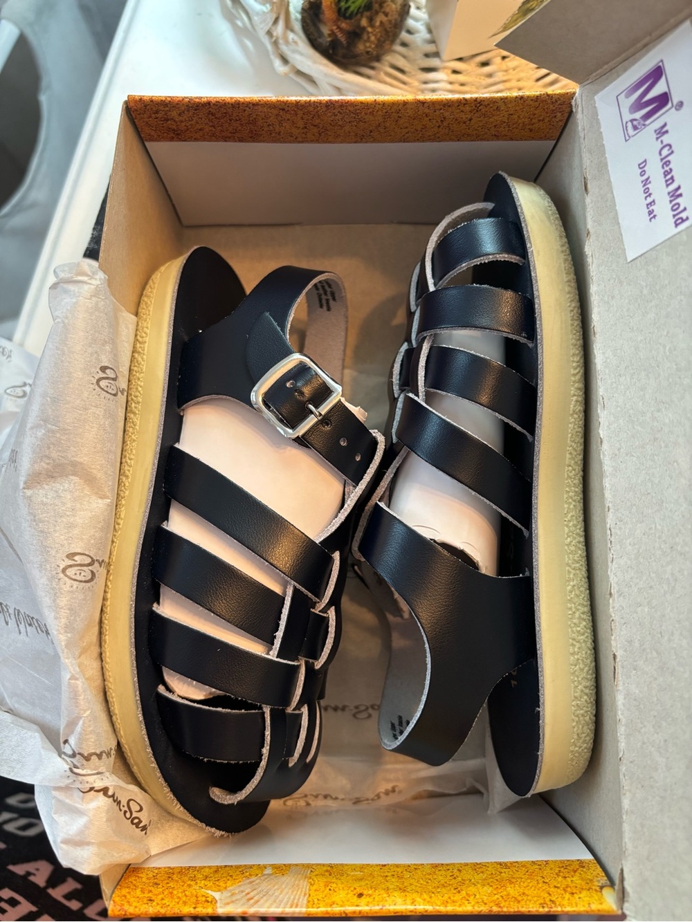 NEW WITH BOX, NAVY, Sun-San Saltwater Sandals “Sailor”